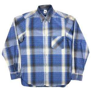 Adam Kimmel Shirt Mens Size 2XS One Pocket Long Sleeve 100% Cotton Blue Plaid